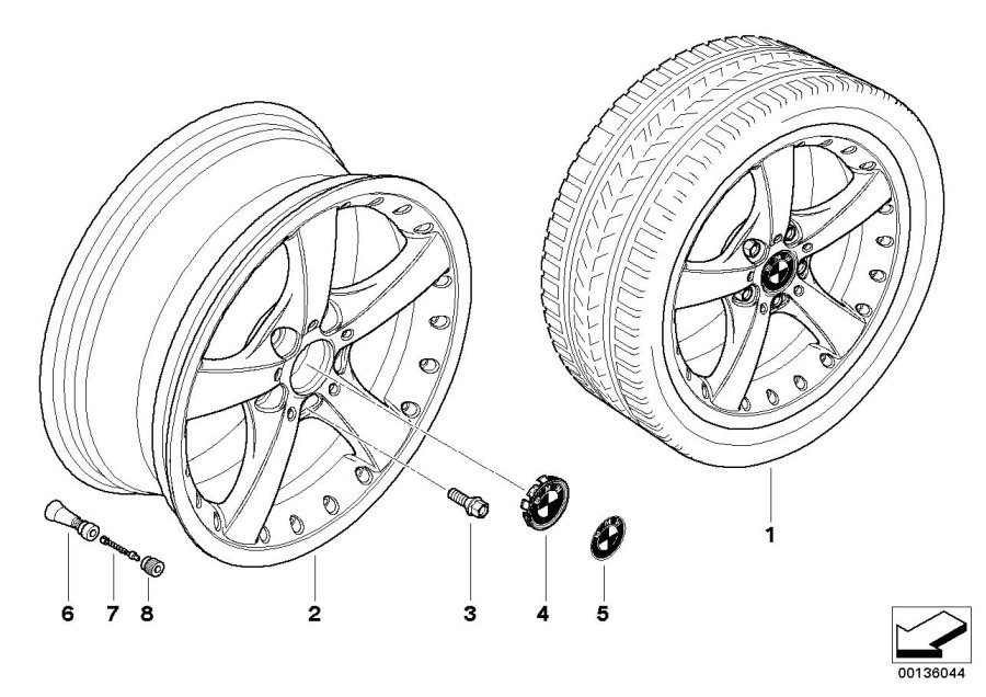 Diagram BMW Composite wheel, star spoke 179 for your BMW