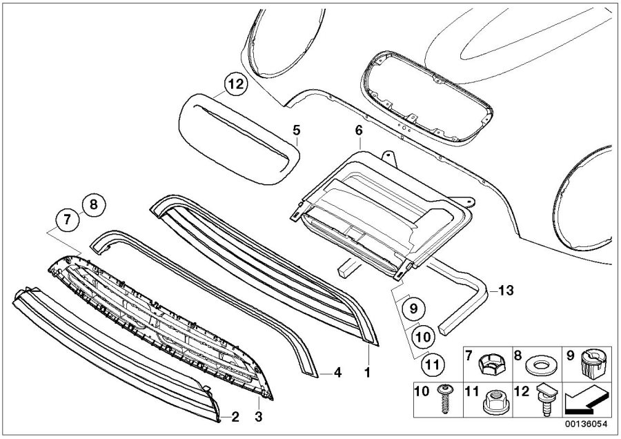 Diagram Exterior trim / grill for your MINI