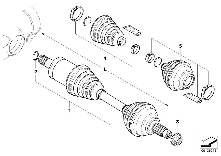 Diagram Final drive(frnt axle),output shaft,4whl for your BMW