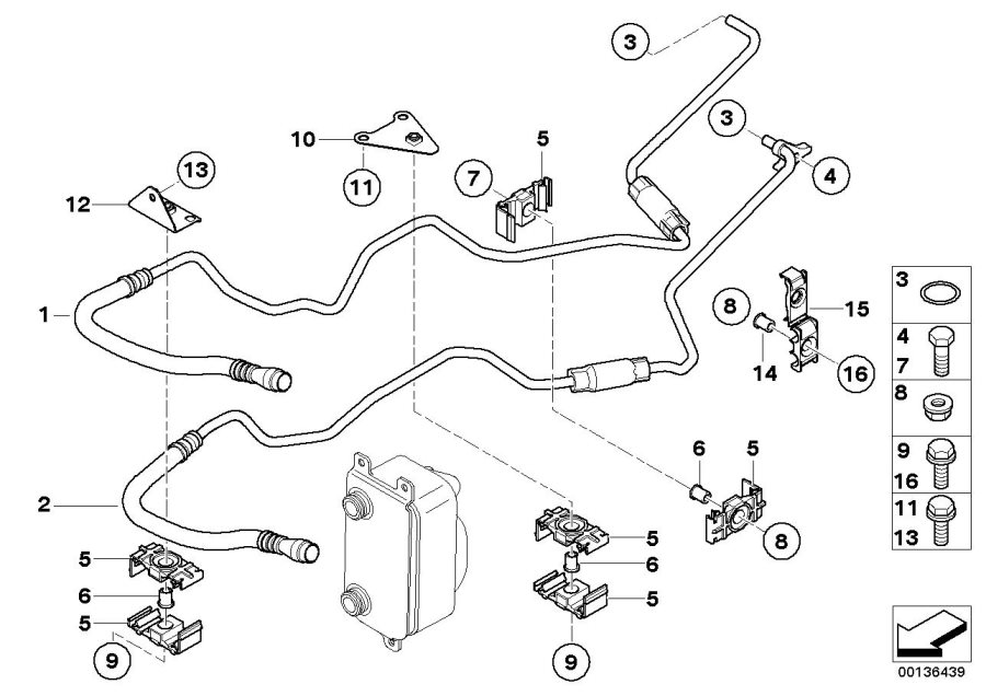 Diagram Transmission oil cooler line for your 2016 BMW 535i   