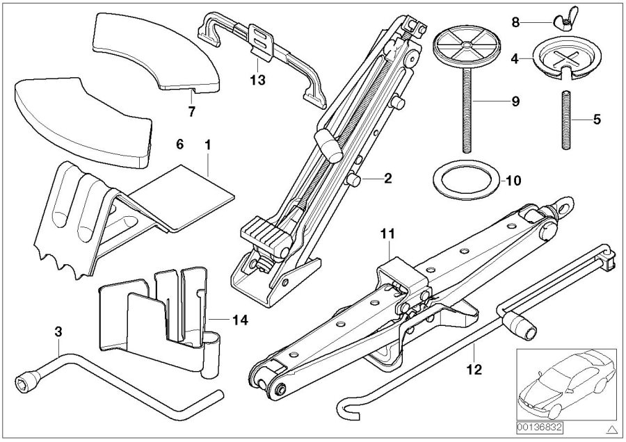 Diagram Car tool/Lifting jack for your 2014 BMW i3   