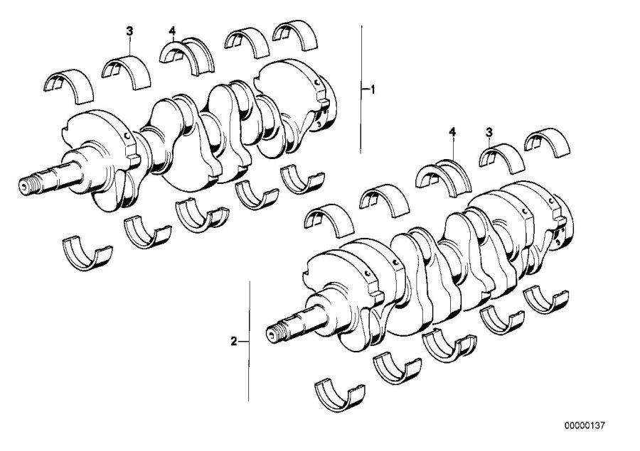 Diagram Crankshaft With Bearing Shells for your 2018 BMW M6   