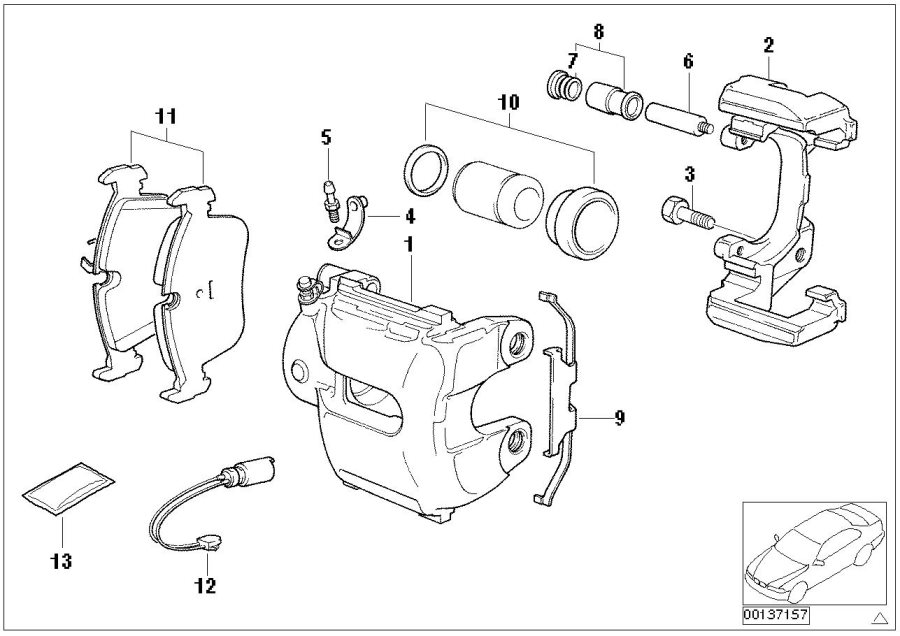 Diagram Rear brake / brake pad / wear sensor for your 2015 BMW X6   