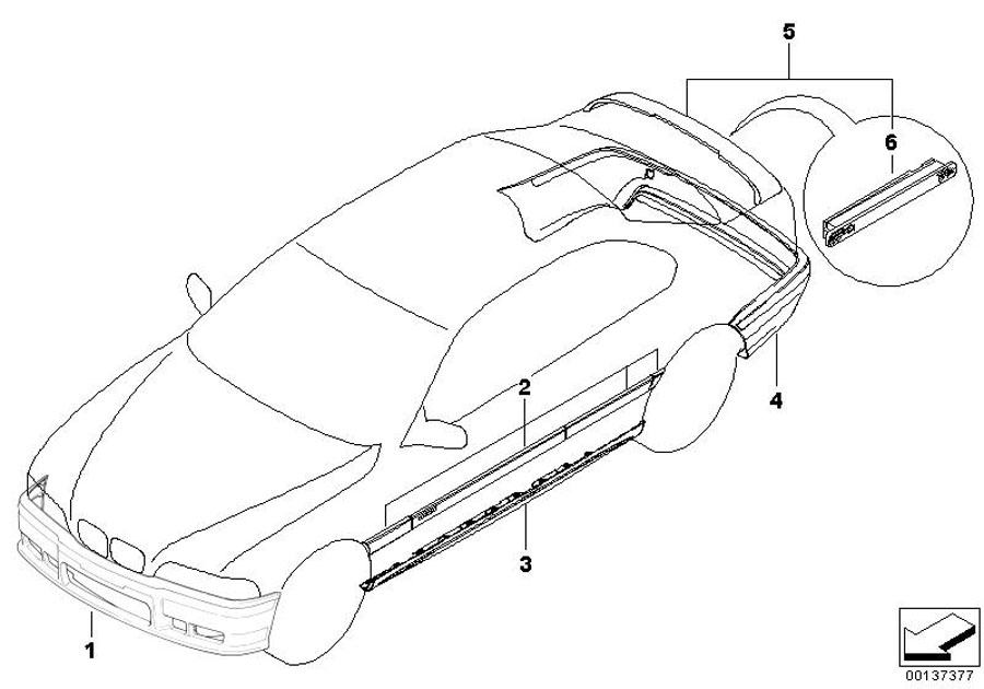 Le diagramme Necessaire kit aerodynamique M pour votre BMW