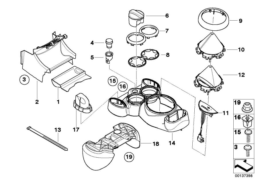 Diagram Center console for your MINI