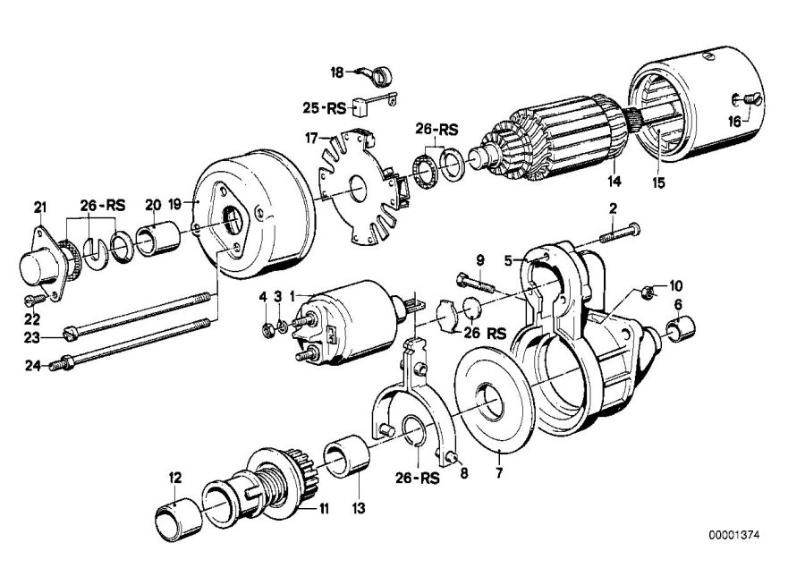 Diagram Starter single parts for your BMW