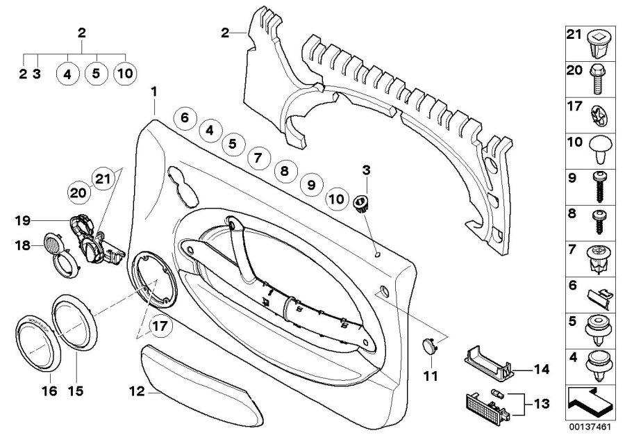 Diagram Door trim panel for your MINI