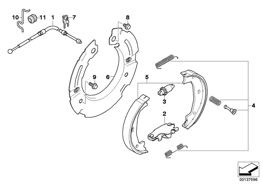 Diagram Parking BRAKE/BRAKE shoes for your 2013 BMW 750LiX Automatic Sedan 