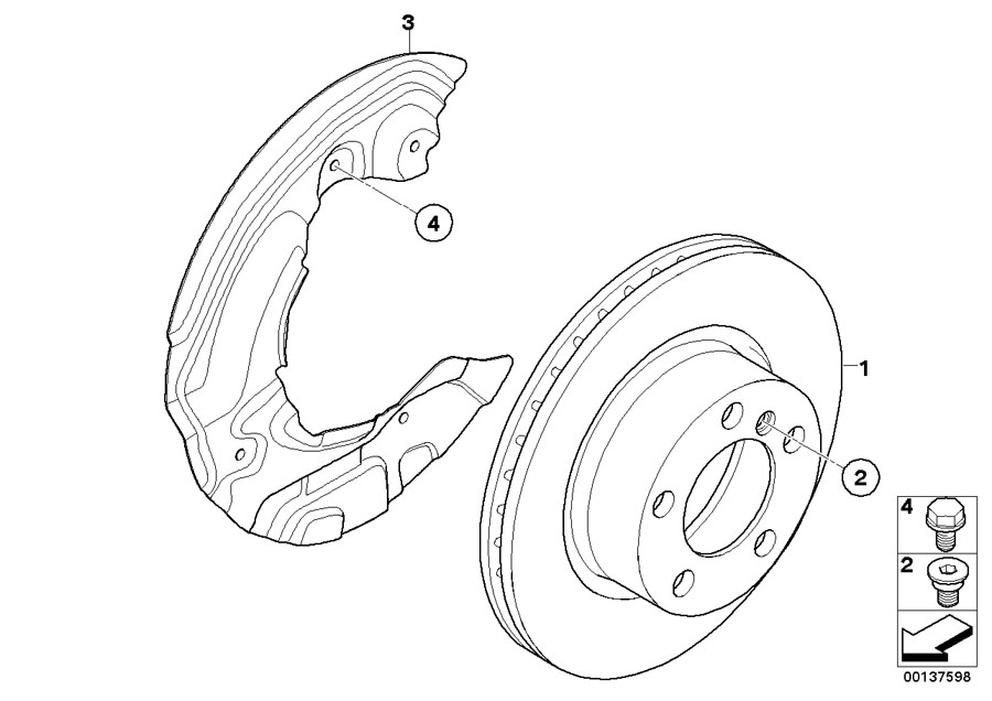 Diagram Front brake / brake disc for your BMW
