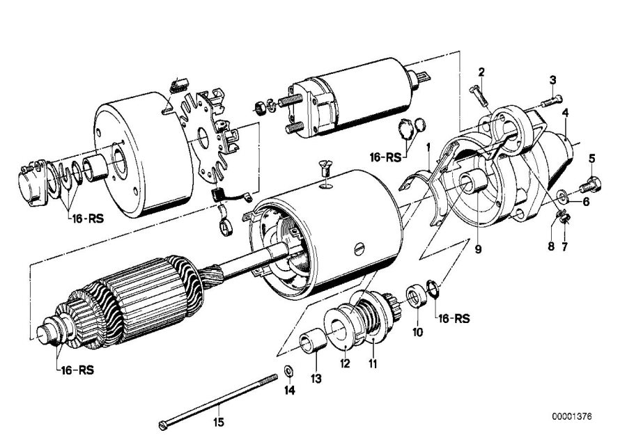 Diagram Starter single parts for your BMW