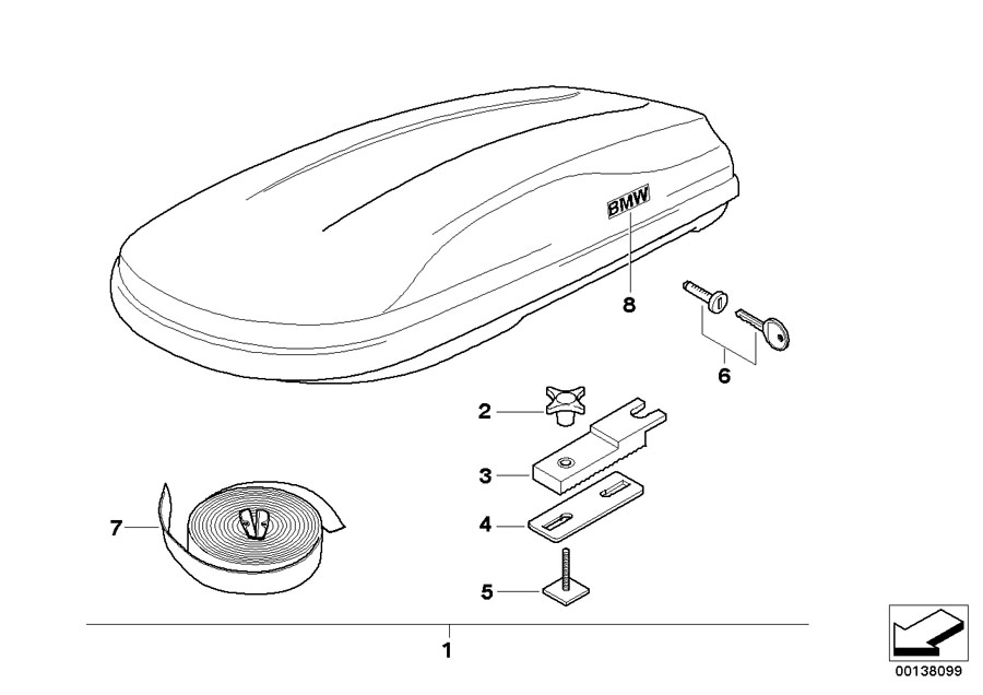 Diagram Roof box 350 for your 2018 BMW 328d   