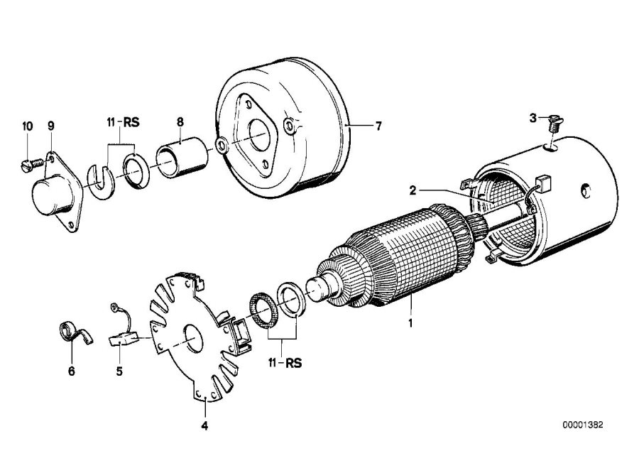 Diagram Starter single parts for your BMW