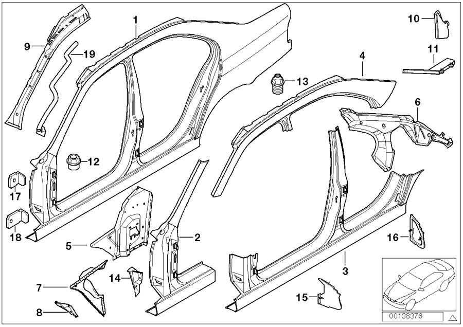 Diagram Body-side frame for your 2018 BMW M6   