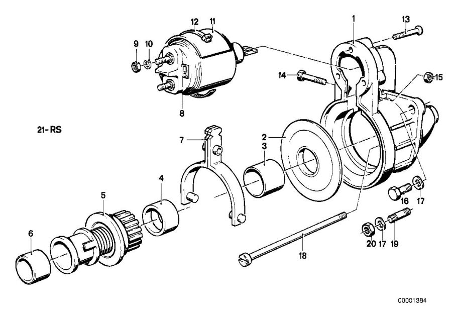 Diagram Starter single parts for your BMW