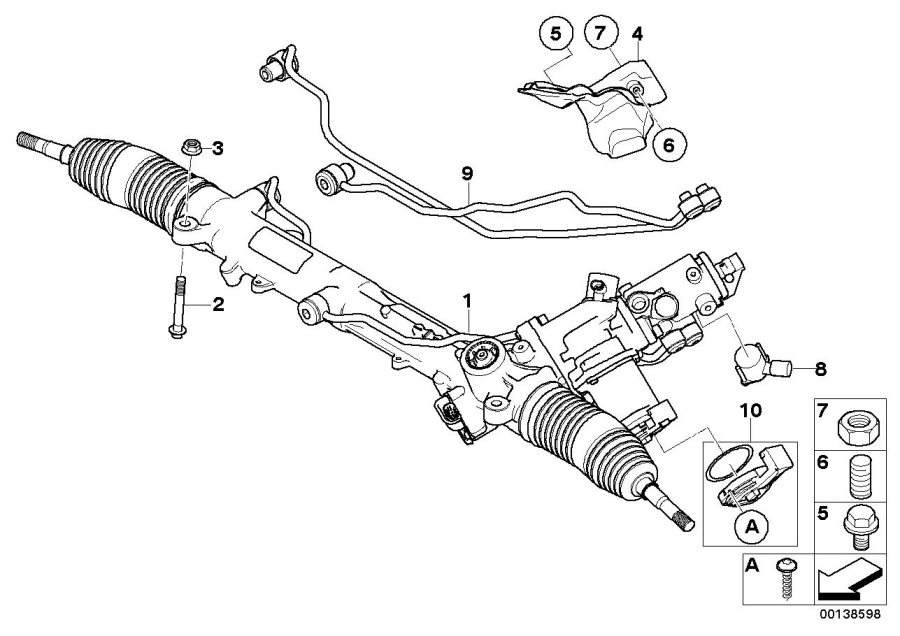 Diagram Hydro steering box-active steering (afs) for your BMW