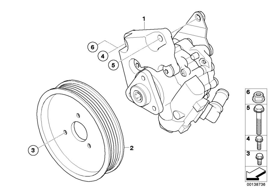 Diagram Power steering pump for your BMW