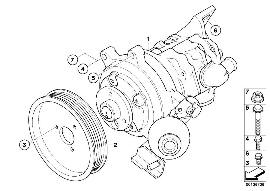 Diagram Power steering PUMP/DYNAMIC Drive for your BMW