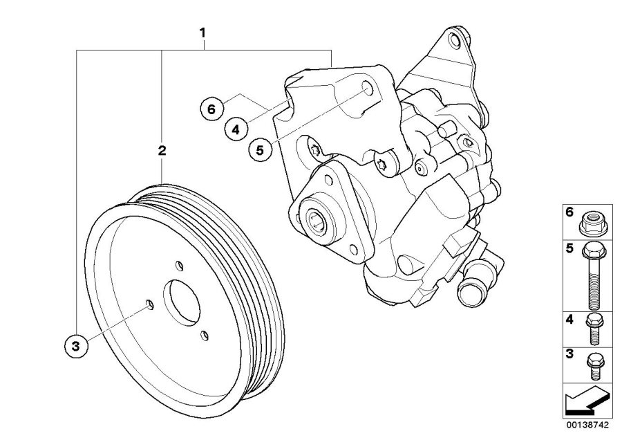 Diagram Power steering pump for your 1988 BMW M6   