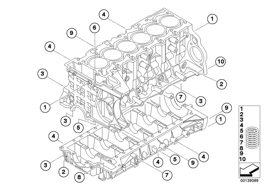 Diagram Cylinder CRANKCASE/HELI-COIL insert for your BMW 325i  