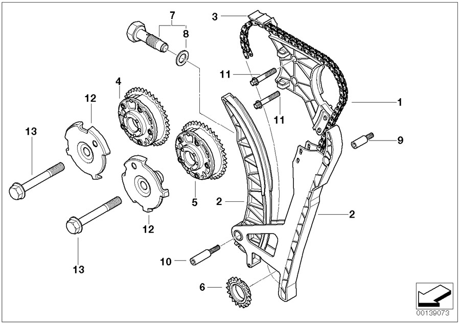 Diagram Timing and valve train-timing chain for your 2010 BMW 135i   
