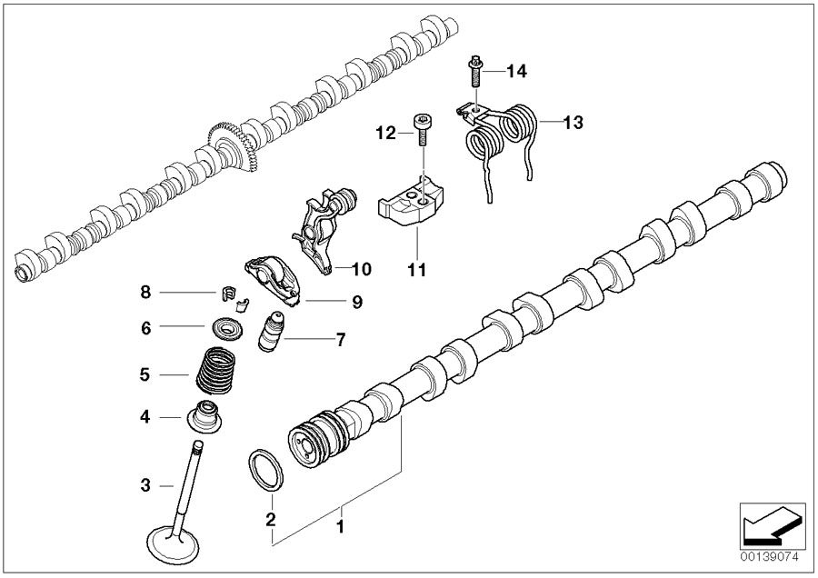 Diagram Valve timing gear, camshaft, inlet for your BMW X3  