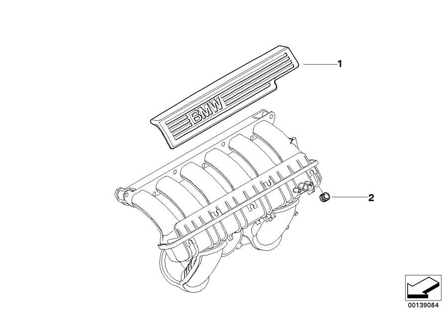 Diagram Mounting parts F intake manifold system for your BMW