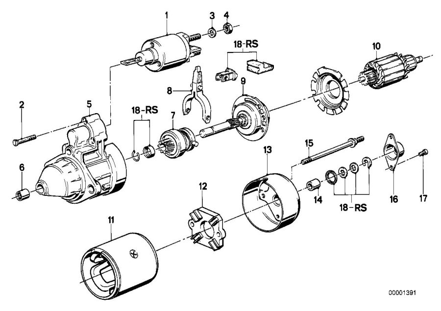 Diagram Starter single parts for your BMW