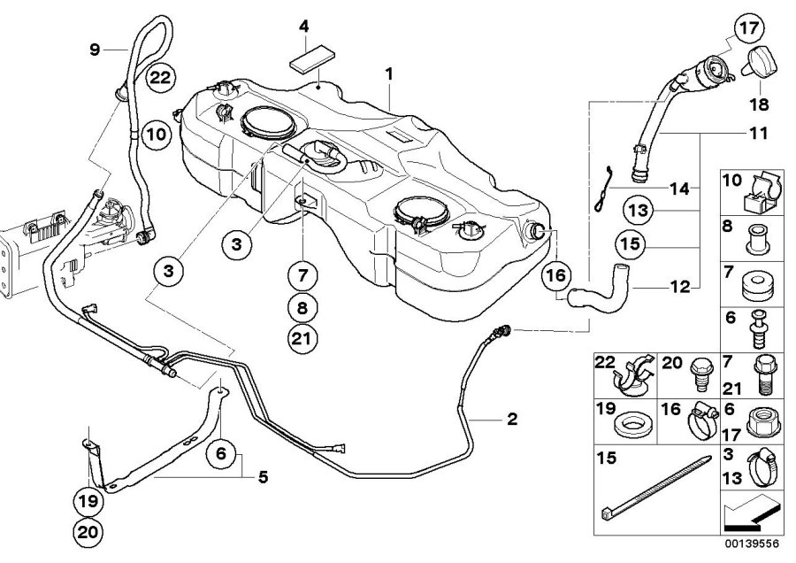 Diagram Fuel tank/mounting parts for your MINI