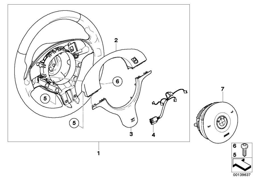 Diagram M sports strng whl,leather,airbag-smart for your 2023 BMW X3  30eX 