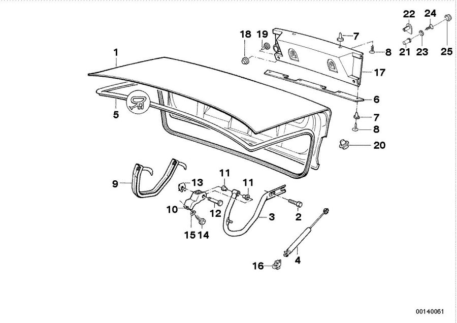 Diagram Single components for trunk lid for your 2023 BMW X3  30eX 