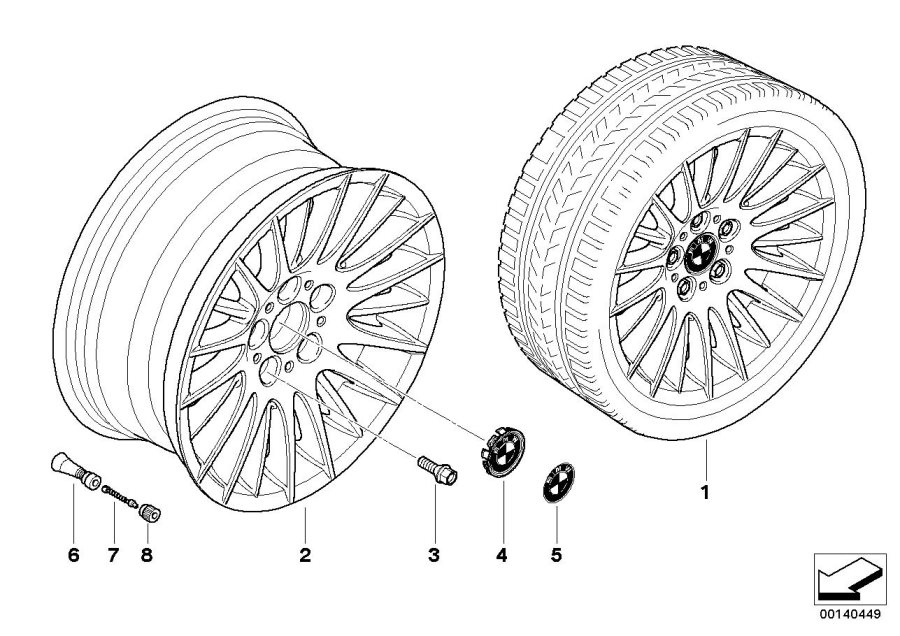 Le diagramme Jante à rayons radial (Styl. 160) pour votre BMW