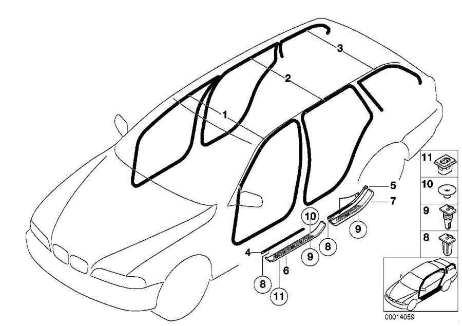 Diagram Edge protector / Trim for entry for your BMW