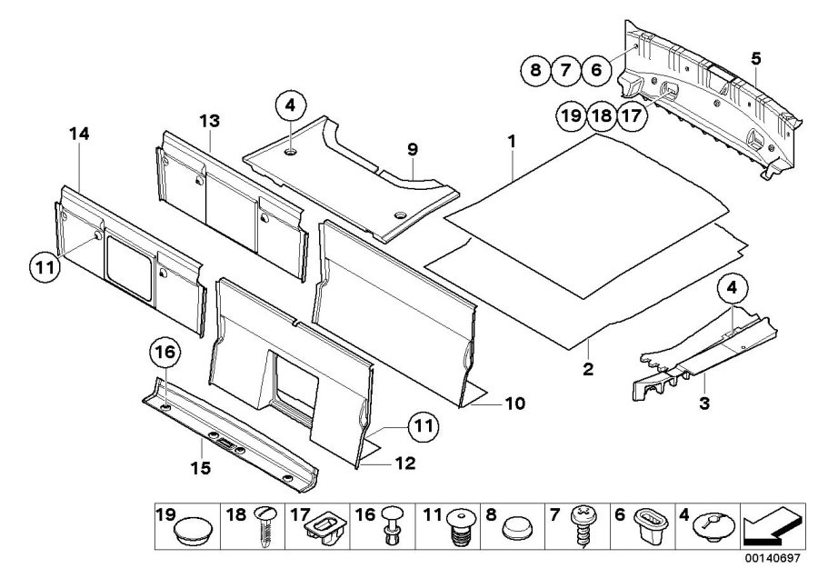 Diagram Trunk trim panel for your 2023 BMW X3  30eX 