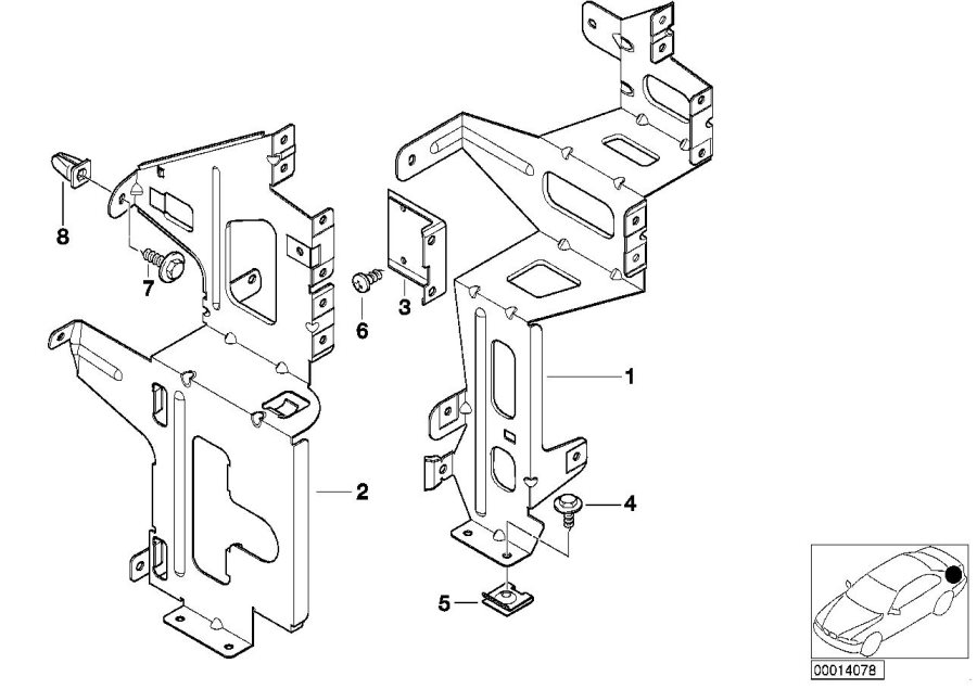 Diagram CD changer mounting parts for your BMW