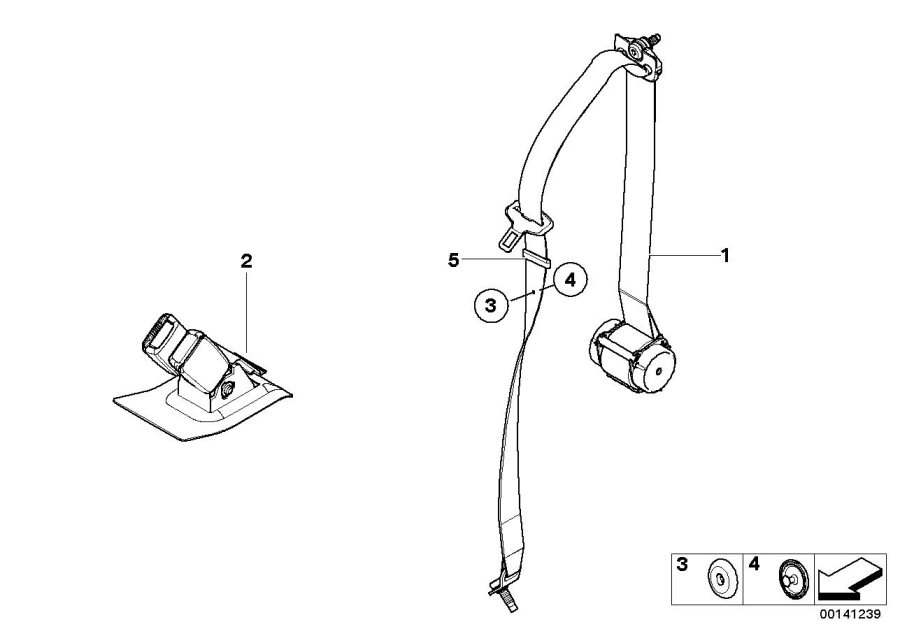 Diagram SAFETY BELT REAR for your MINI