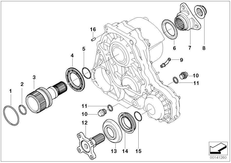 Diagram Single parts F transfer case nv 124 for your BMW