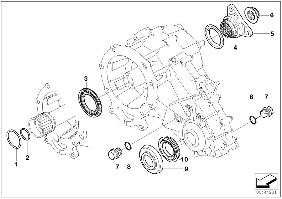 Diagram Single parts F transfer case nv 125 for your BMW