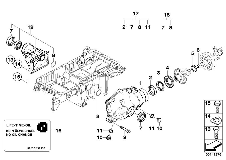 Diagram Front diff., components, all-wheel for your 2007 BMW M6   