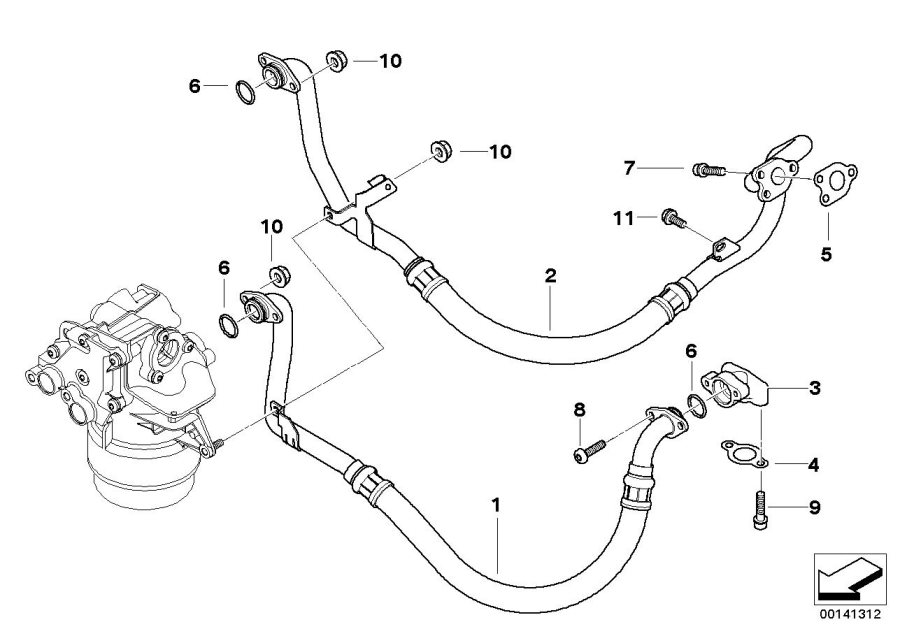 Diagram Lubricat.syst.-oil filter, oil pipes for your 2007 BMW M6   