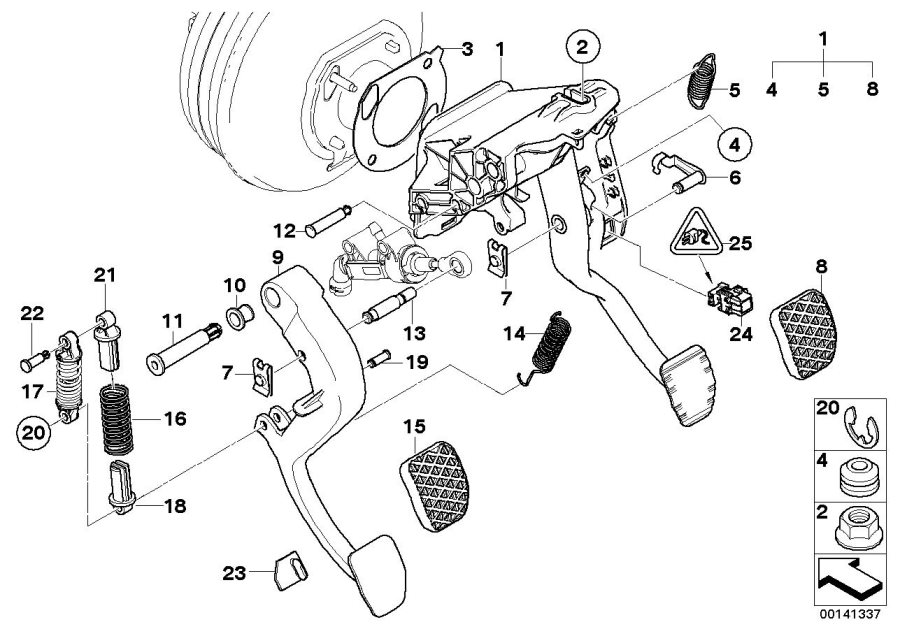 Diagram Pedal assy w over-center helper spring for your BMW