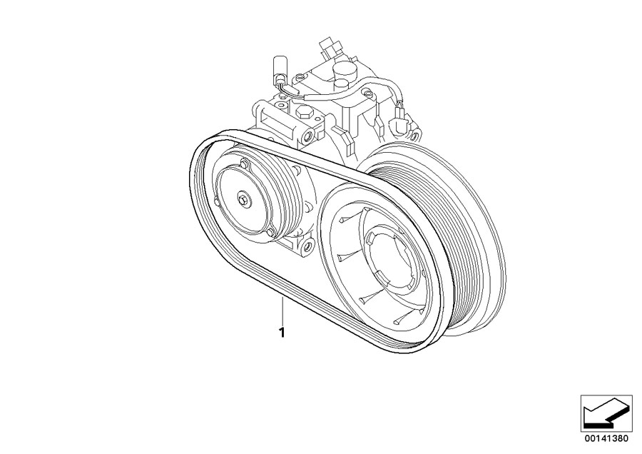 Diagram Belt Drive Climate Compressor for your BMW
