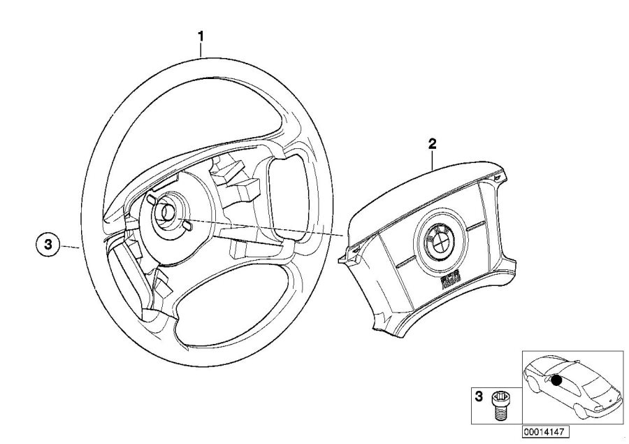 Diagram Steering wheel Airbag-smart for your 2019 BMW 750i   