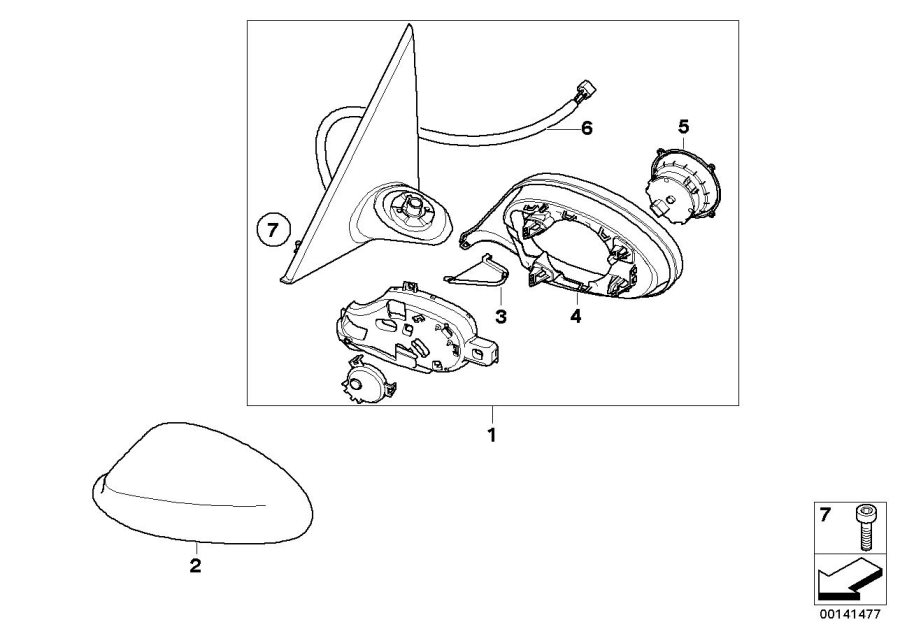 Diagram Fold-in outside mirror for your BMW