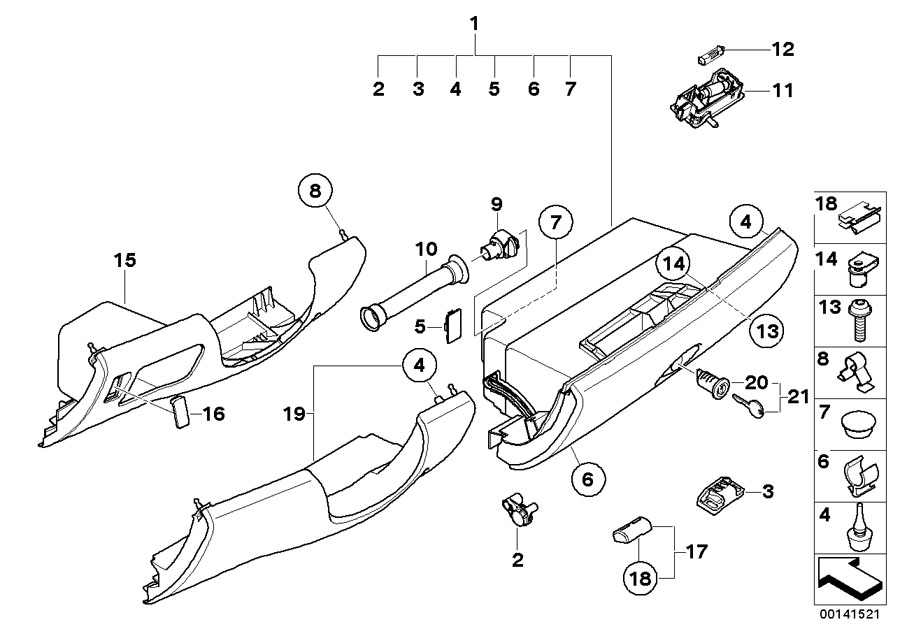 Diagram GLOVE BOX for your MINI