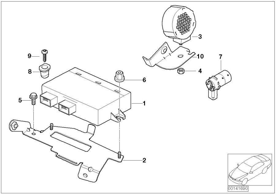 Diagram Park Distance Control (PDC) for your MINI