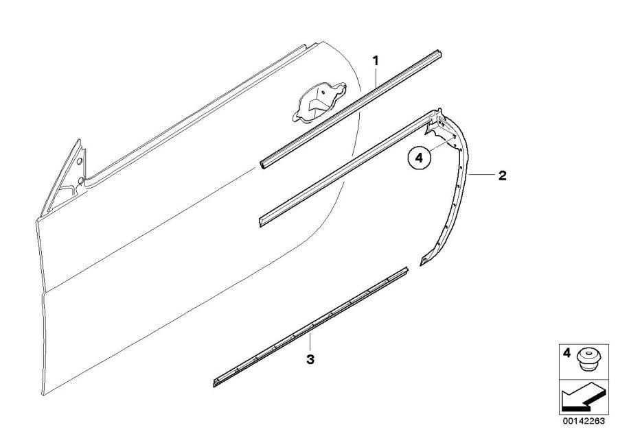 Diagram Door weatherstrip for your BMW