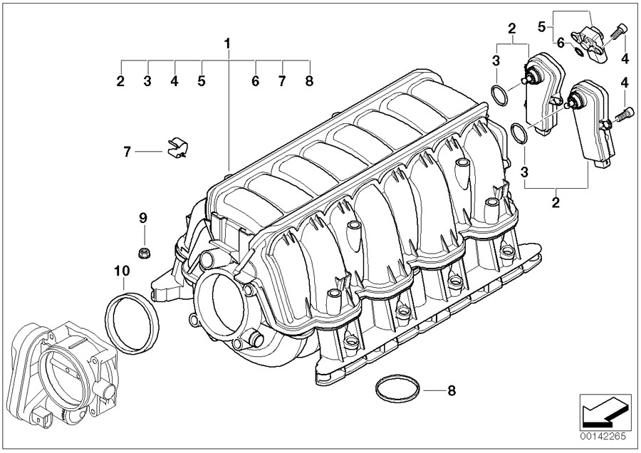 Diagram Intake manifold system for your 2007 BMW Z4   