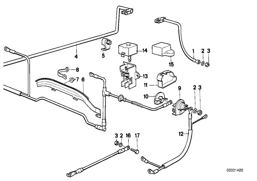 Diagram Battery cable for your 2001 BMW 525i   