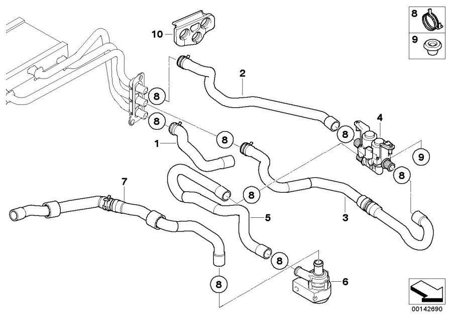 Diagram Water VALVE/WATER hose ihka High for your BMW M2 CS Racing  