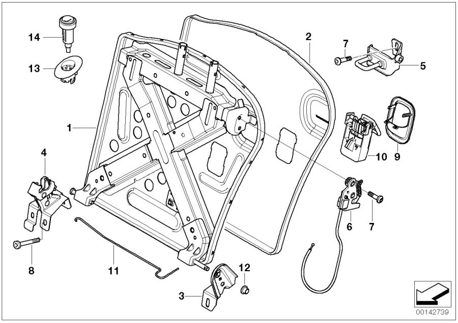 Diagram Seat, rear, seat frame for your MINI